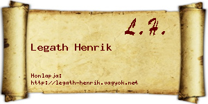 Legath Henrik névjegykártya